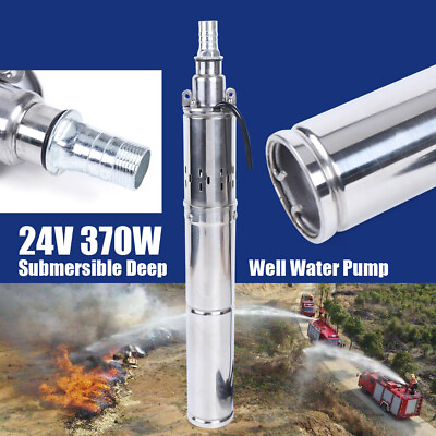 #ad 370W Solar Water Pump Power Deep Well Submersible Irrigation Farm Stainless 24V $83.60
