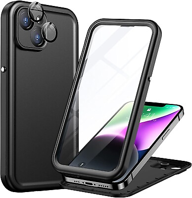 #ad Temdan for iPhone 14 Plus 6.7quot; Case Built in Tempered Full Body Shockproof Black $9.95