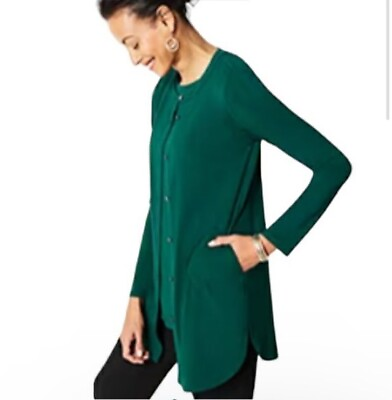 #ad J.Jill wearever collection long sleeve shirt dress size M $24.64