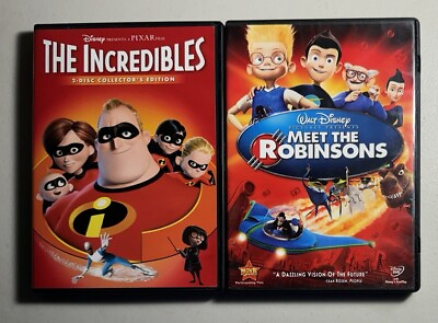 #ad Disney 2 DVD Lot: The Incredibles 2005 Meet The Robinsons 2007 FREE S H $12.95