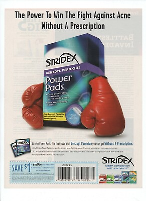 #ad 2007 Sridex Power Pads Fight Against Acne Boxing Gloves Print Ad RARE HBA $13.64