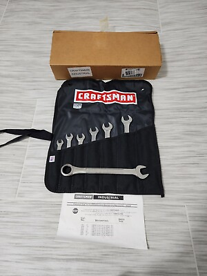 #ad Craftsman Industrial 24623 USA 7 Piece SAE Ratcheting Wrench Set With Pouch NEW $127.99
