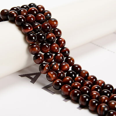 #ad Red Tiger Eye Smooth Round Beads 4mm 6mm 8mm 10mm 12mm 15.5quot; Strand $7.49