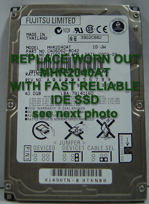 #ad Replace Worn Out MHR2040AT with 40GB Fast Reliable SSD 2.5quot; 44 PIN IDE Drive $36.95