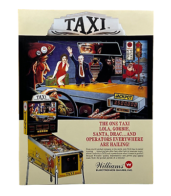 #ad Williams Taxi Pinball Flyer Original 80s Promo Retro Gameroom Art Cab Vintage $14.24