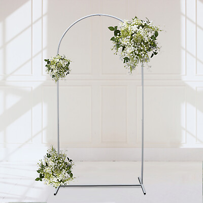 #ad #ad 6.5ft White Wedding Arch Frame Garden Arbor Party Flower Backdrop Stand US Metal $23.75