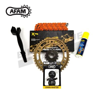 #ad AFAM 520 Orange Chain and Sprocket Kit Alloy for Kawasaki ZX7R P1 P7 96 03 GBP 170.00