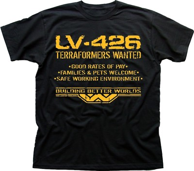 #ad LV426 Terraformers wanted WEYLAND ALIENS PROMETHEUS black t shirt FN9493 GBP 13.95