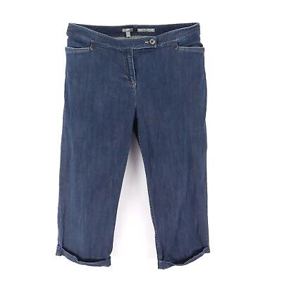 #ad J. Jill Capri Jeans Womens 14T Dark Cuffed Genuine Fit Below The Waist Stretch $18.99