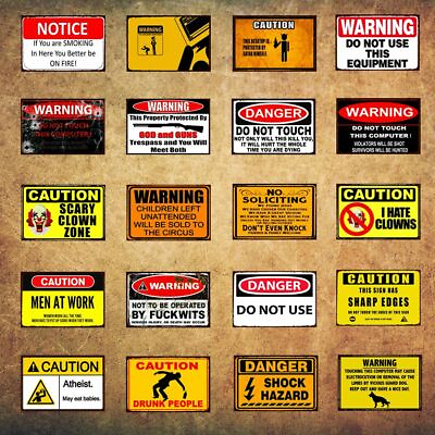 #ad Tin Sign Warning Do Not Use Man Cave Metal Retro Signs Plaques Wall Decor 8*12in $13.98