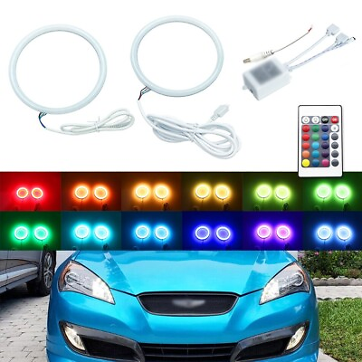 #ad Cotton RGB lights for Hyundai Genesis Coupe 10 16 LED angel eye halo rings DRL $27.99