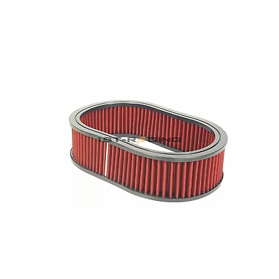 #ad Universal Oval Washable Air Cleaner Element Replacement Filter Flow 12quot; x 2quot; Red $30.07