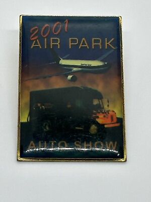 #ad 2001 Air Park Auto Show Plane Fiery Truck Blue Gold Tone Red Union Made USA $5.00