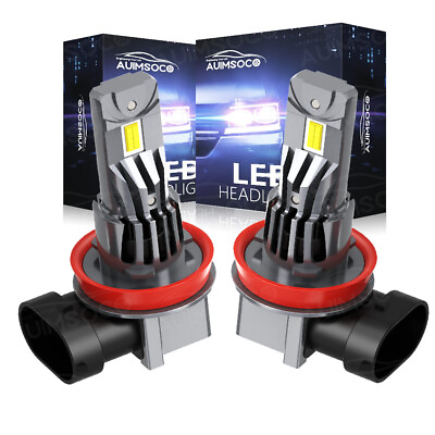 #ad H11 LED Headlight Super Bright Bulbs Kit 8000K White 330000LM High Low Beam X2 $49.99