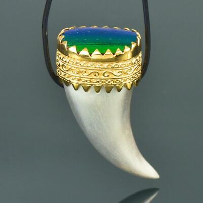 #ad 18K Gold Vermeil Sterling Green Jewelry Beetle Tiger Claw Design Pendant 12.38 g $62.50
