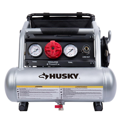 Husky Air Compressor Portable Electric Powered Silent 1 Gal $198.48
