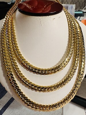 #ad 18K 750 Fine Yellow Real Genuine Gold Cuban Curb Chain Necklace 18” Long 7mm $1711.00