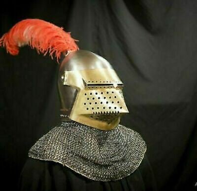 #ad Halloween Medieval Helmet Knight Collectible Style Armor Close Tournament Helmet $299.00