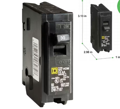#ad Homeline 30 Amp One Pole Circuit Breaker HOM130CP Square D Breakers 120 240 VAC $9.35