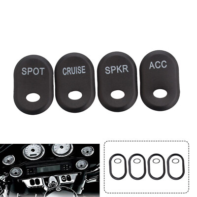 #ad 4xBlack Panel Switch Cap Button Cover for Touring Electra Glide Road Glide FLTRU $9.95