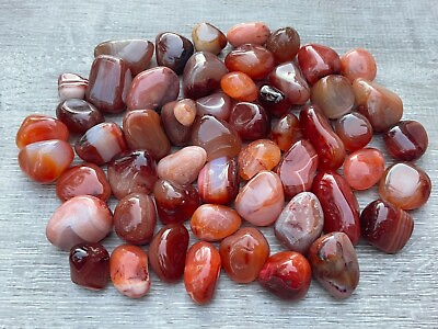 #ad Grade A Carnelian Tumbled Stones 0.75quot; 1.25quot; Tumbled Carnelian Pick a Weight $6.45
