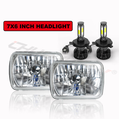#ad Pair 5x7quot; 7x6quot; LED Headlights H4 Hi Lo White Beam For Ford Bronco 1978 1986 $104.99