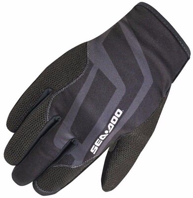 #ad Sea Doo Attitude Full Finger Adult Riding Gloves Black amp; Gray CLOSEOUT $23.99