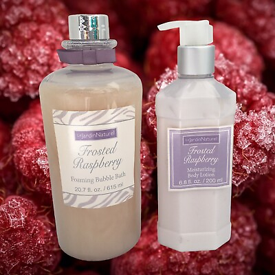 #ad Le Jardin Natural 2pc Bath Gift Set Frosted Raspberry Bubble Bath amp; Body Lotion $29.00