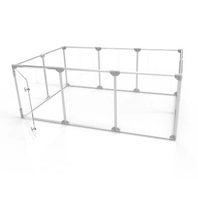 #ad Clearly Loved Pets 27quot; Tall Large Lucidium Pet Pen Silver $399.00