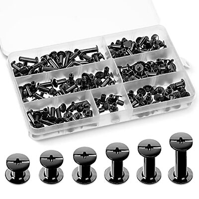 #ad 115 Sets Metal Accessories Nail Rivet Chicago Button Assembly Bolt Nail Rivet... $20.47
