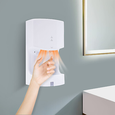 #ad Commercial Wall Mounted Automatic Hand Dryer High Speed Hot Air Wiper 1200W $74.20