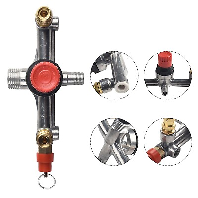 #ad Air Compressor Double Outlet Pipe Pressure Regulator Valve Assembly Accessoeies $14.37