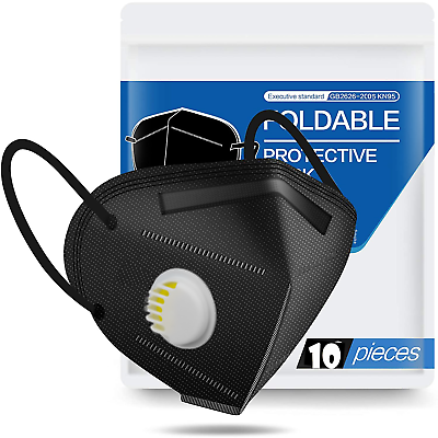 #ad 50 100 Pcs Black KN95 Protective 5 Layer Face Mask BFE 95% Disposable Respirator $39.99