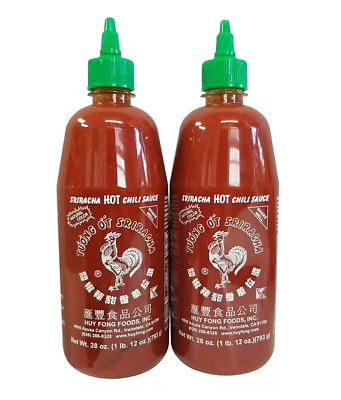 【2 bottles】Huy Fong Sriracha Hot Chili Saucechilisriracha 28oz*2. BBD:Jun 2025 $29.82