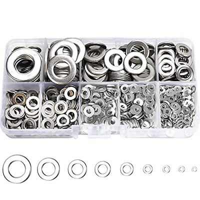 #ad 800 Pcs 304 Stainless Steel Flat Washers 800 PCS 304 Steel Silver $11.03