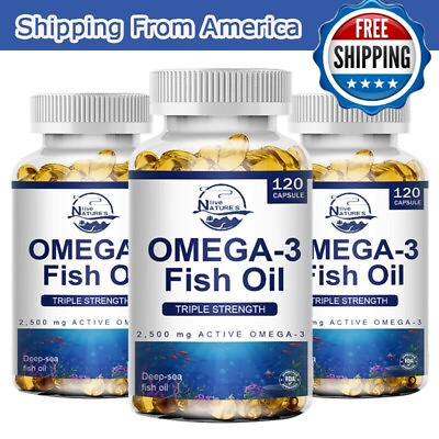 #ad Omega 3 Fish Oil 3600mg Capsules 3x Strength EPA amp; DHA Highest Potency 360Pills $28.60