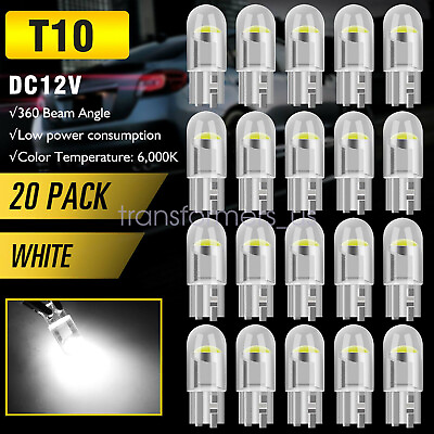 #ad 20X T10 194 168 W5W 2825 COB LED License Plate Interior Light Bulbs 6000K White $3.99