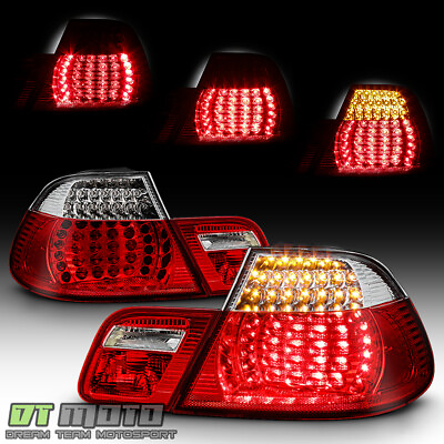 #ad #ad 2004 2006 BMW E46 325Ci 330Ci M3 2Dr Coupe Red Clear LED Tail Lights Brake Lamps $139.50