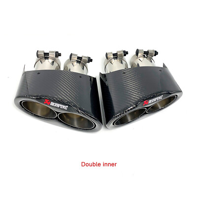 #ad 1 Pair Akrapovic Carbon Fiber Exhaust Tip For Audi RS3 RS6 RS7 A3 A4 A5 $369.99