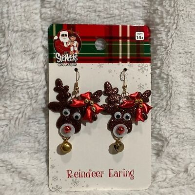 #ad NEW Spencer’s Reindeer Jingle Bell Christmas Earrings $8.09