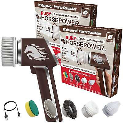 #ad Horsepower Handheld Cordless Rechargeable Spinning Power Scrubber 2 Pack $89.99