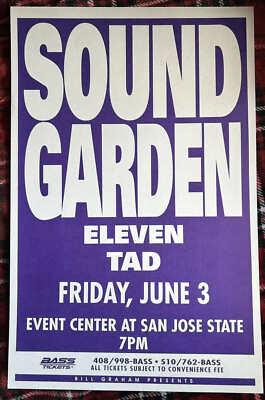 #ad SOUNDGARDEN poster 1994 San Jose original Cornell Graham Not Nirvana Pearl Jam $133.00