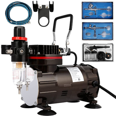 #ad Professional Airbrushing Paint System w 1 5 HP Air Compressor amp; 3 Airbrush Kits $79.99