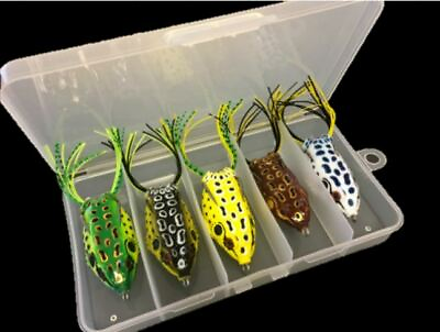 #ad 5 PCS Large Frog Topwater Soft Fishing Frogs Lure Bait Bass 1 2 oz 2 3 8quot; $11.99