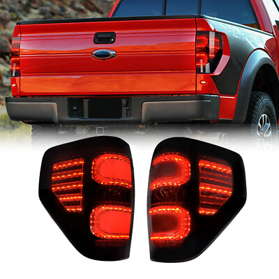 #ad Smoked LED Tail Lights W Bulb Rear LeftRight Lamp For 2009 2014 Ford F150 F 150 $55.00