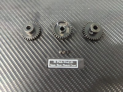 #ad 32P Steel RC Pinion Gear Set 28T 29T 30T Mod .8 5MM For High Speed Run Spur Gear $18.95