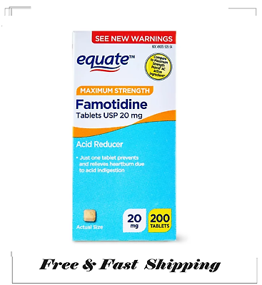 #ad Equate Maximum Strength Acid Reducer 20mg 200 Famotidine tabletsnew $11.57