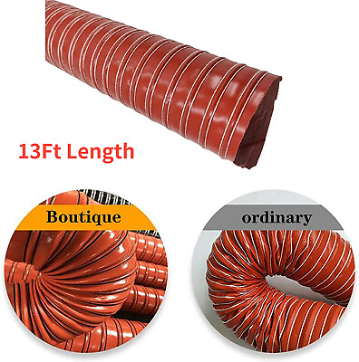 #ad 4#x27;#x27; Silicone 2 Ply Black Air Ducting Flexible Air Duct Coldamp;Hot Air Wire Helix $116.94