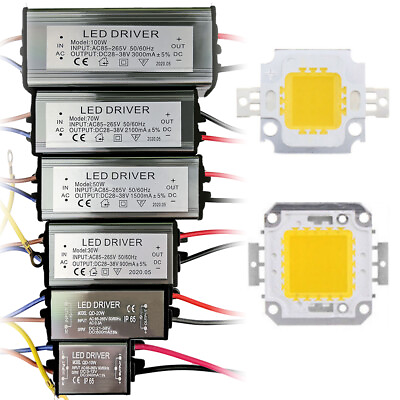 #ad led Chip Driver Bulb Power 10W 20W 30W 50W 70W 100W SMD Waterproof Supply $0.99