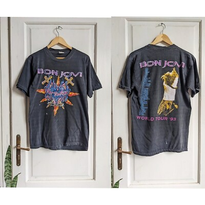 #ad Vintage Bon Jovi 1993 Tshirt Merch Single Stitch $21.99